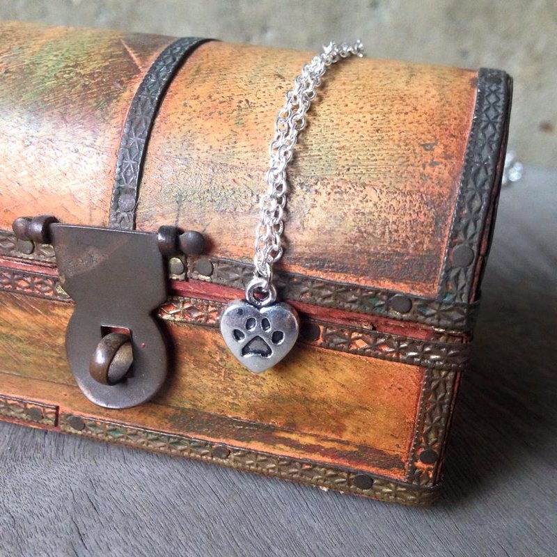 【Story Necklace 故事项链】双面小狗掌项链- LOVE MY DOG - 项链 - 其他金属 