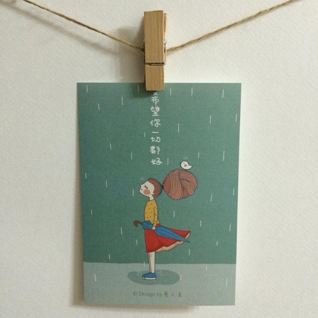 《艺之鱼》希望你一切都好 卡片 明信片 --C0208 - 卡片/明信片 - 纸 绿色