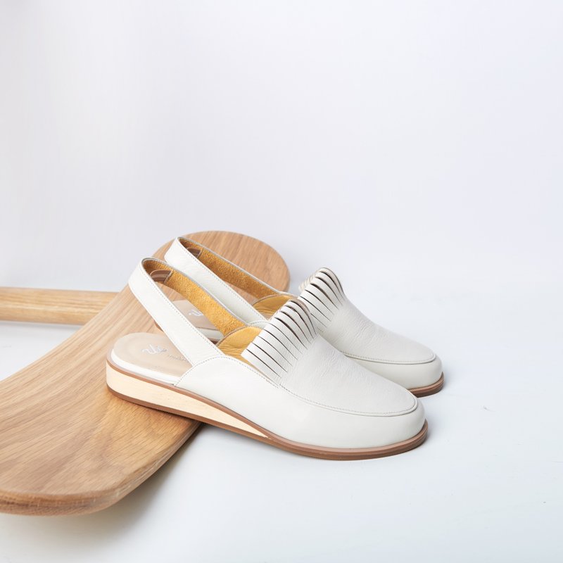 Off White-PINE Slingback Loafers - 女款休闲鞋 - 真皮 白色
