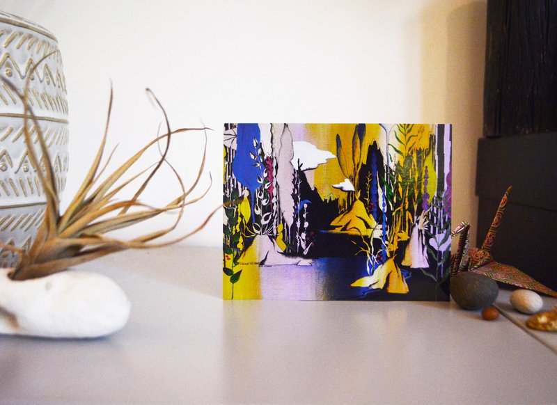 我的小岛 - 艺术明信片 My Land 花卉 植物 叶子 草 山 云 插画 - 卡片/明信片 - 纸 多色