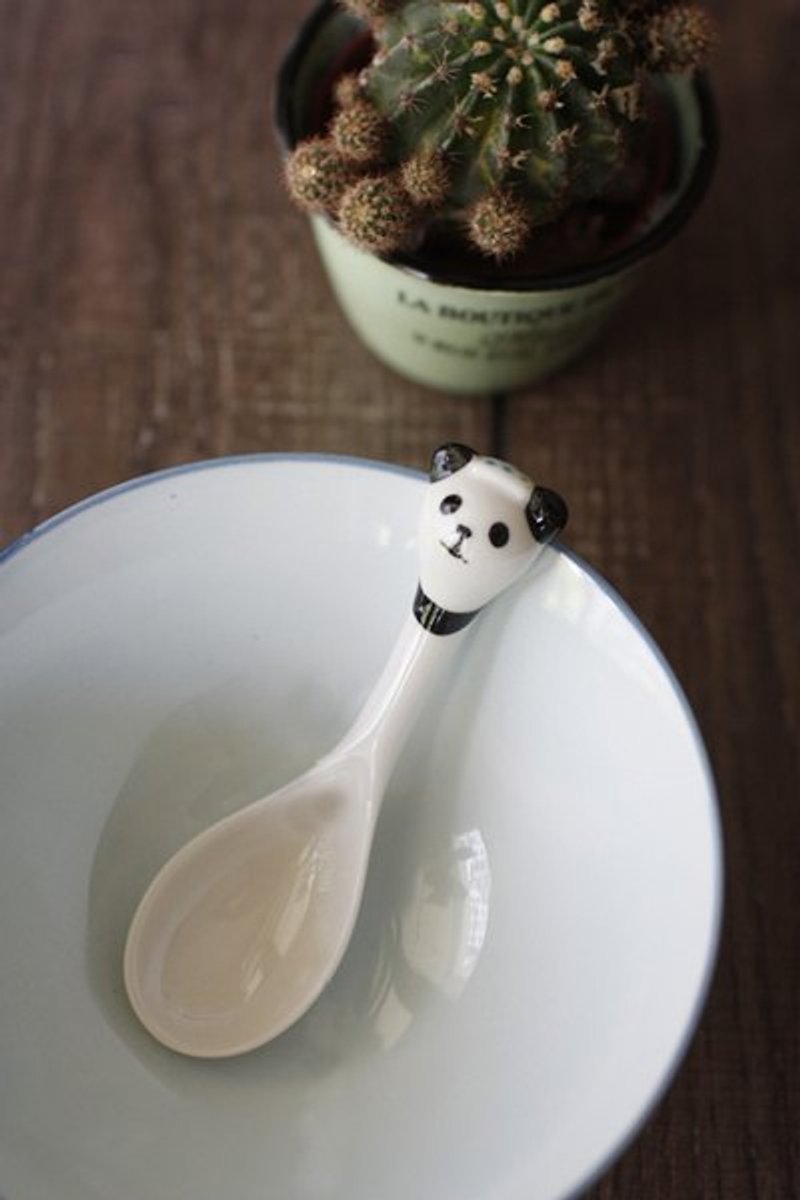 ✄ 生活道具 ｜泡澡熊猫汤匙 - 餐刀/叉/匙组合 - 其他材质 黑色