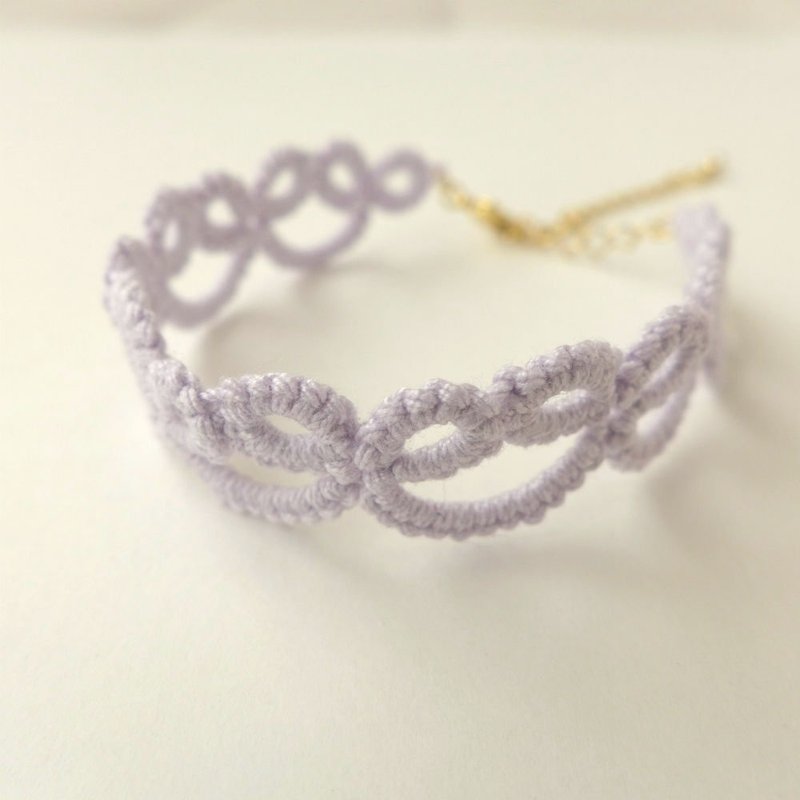 Bracelet Tatting Lace Lavender Colors - 手链/手环 - 棉．麻 紫色