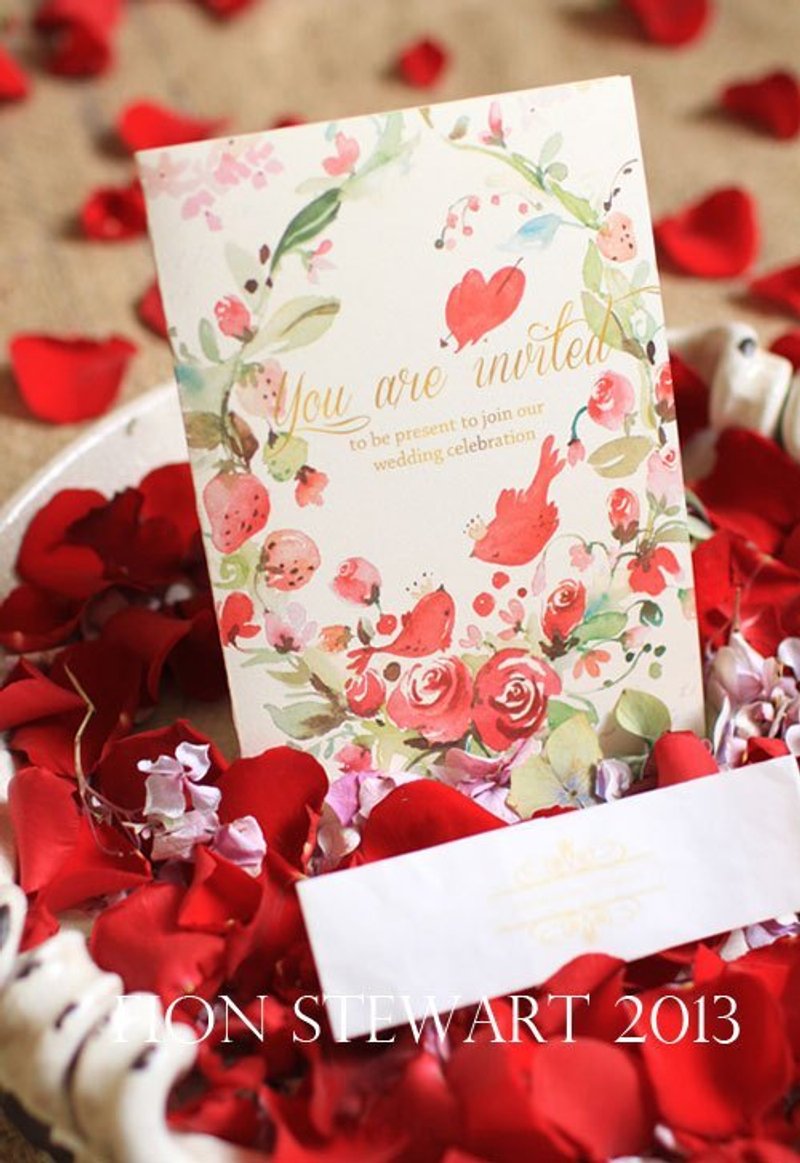 fion stewart婚卡/万用邀请卡--缤纷红（单张空白邀卡） - 卡片/明信片 - 纸 红色