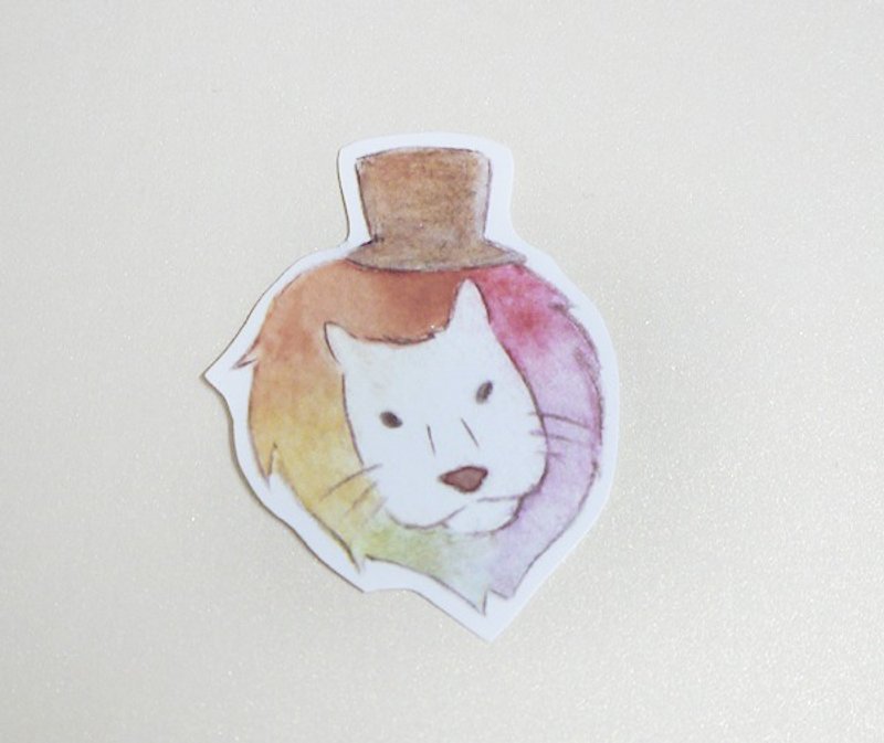 水彩 马戏团狮子团长 贴纸 - 贴纸 - 纸 