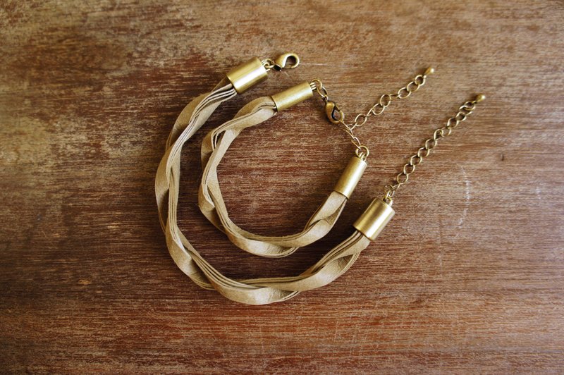 原色系列编织款- 双股螺旋流转原色手链 (女款/中性/原色材质/质感好/特殊设计）- 军绿色 - 手链/手环 - 防水材质 绿色