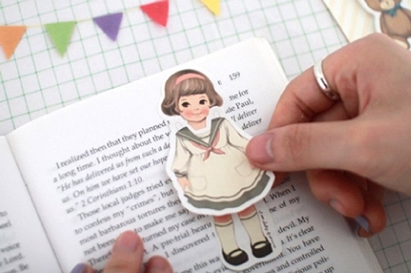 韩国【Afrocat】paper doll mate sticky memo〈Sally〉便条贴 标签贴 记事贴 - 贴纸 - 纸 橘色