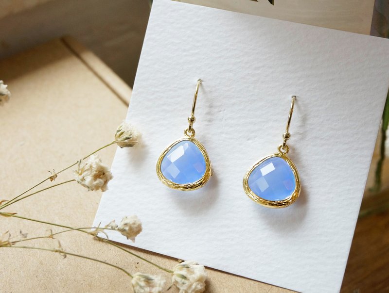 Edith & Jaz • 诞生石系列 - 紫玉髓耳环 (一月) - 耳环/耳夹 - 宝石 紫色