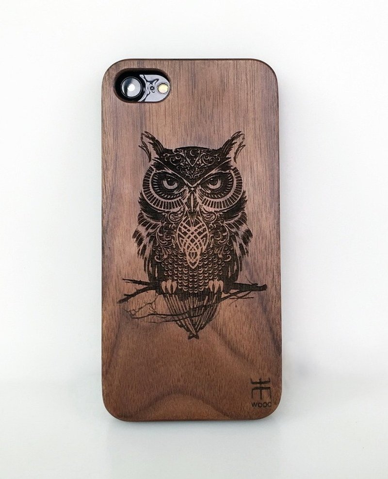 【免費客制】iPhone 17系列手機殼 iPhone木手機殼 實木 貓頭鷹 - 手机壳/手机套 - 木头 
