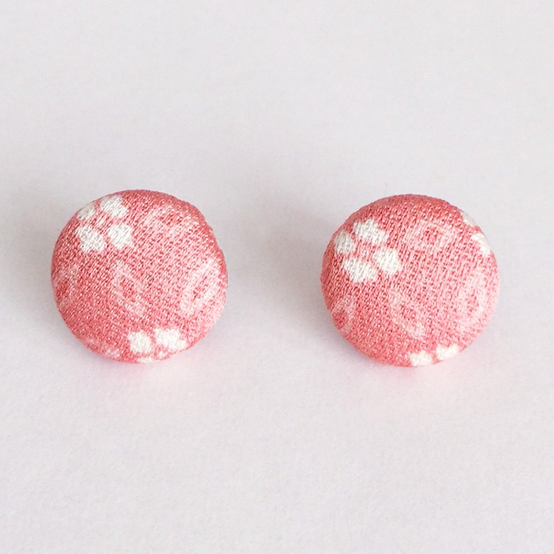 Earring with Japanese Traditional pattern, Kimono - 耳环/耳夹 - 其他材质 粉红色