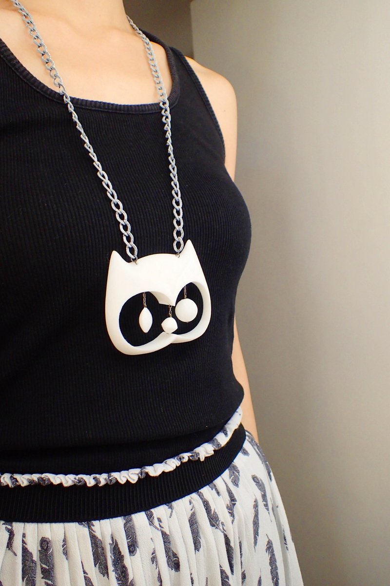 立体打印 ~ 猫头鹰摆动 项链 - 颈链 - 塑料 多色