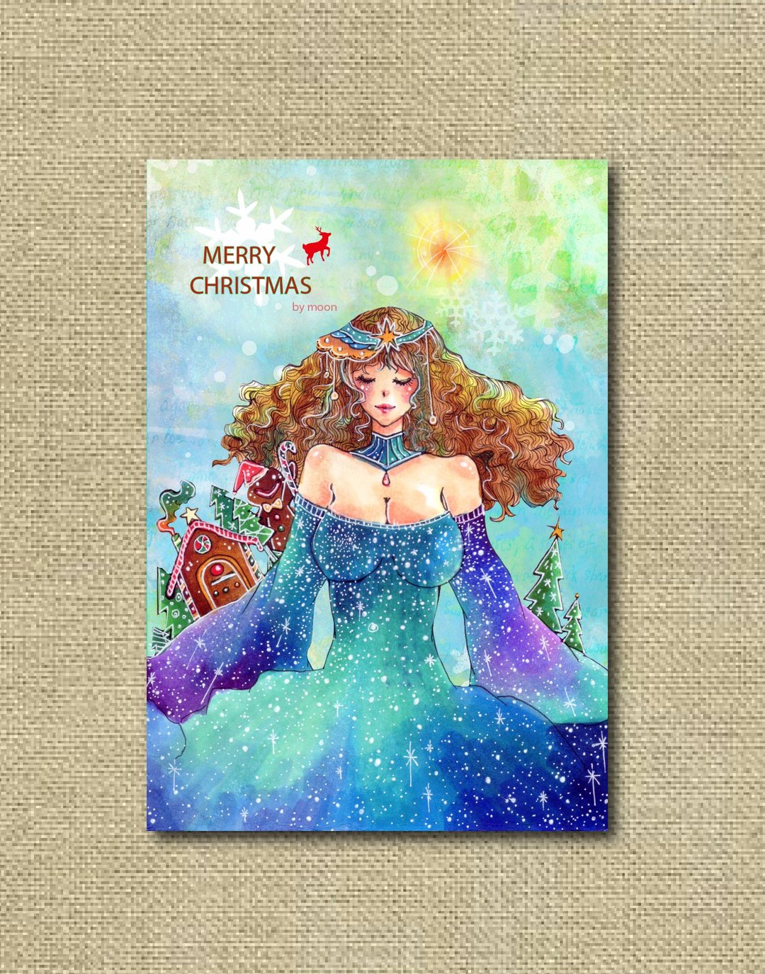 【圣诞节 限定】美好极光Aurora Merry Christmas!圣诞卡片 - 卡片/明信片 - 纸 蓝色