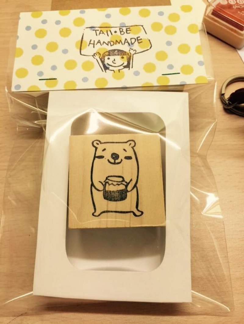 给妳一罐蜂蜜小熊手工印章*橡皮擦印章*手工刻章 - 印章/印台 - 橡胶 金色