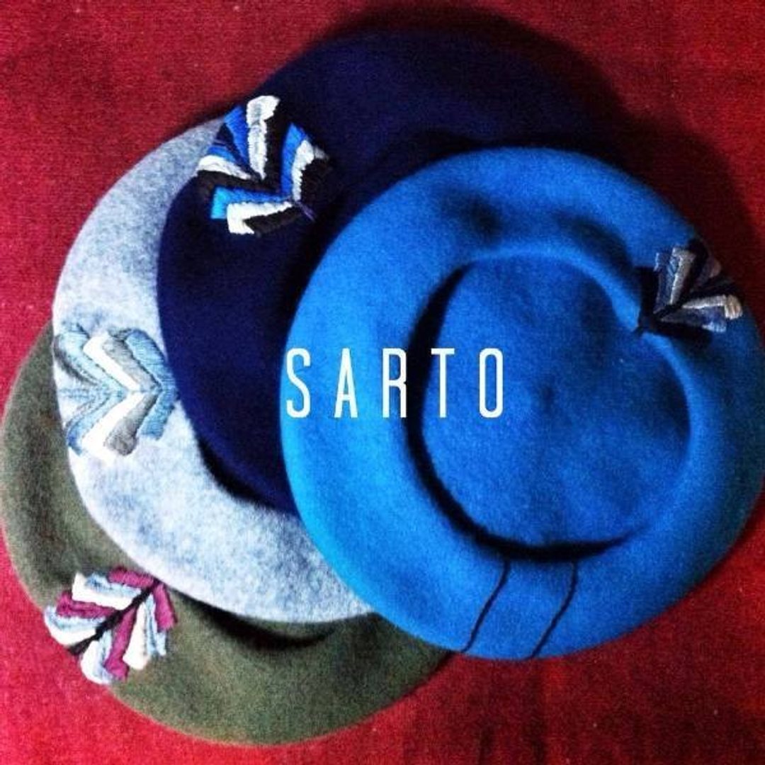 SARTO.沙多-AF13羊毛呢手工绣花画家帽 - 帽子 - 其他材质 蓝色