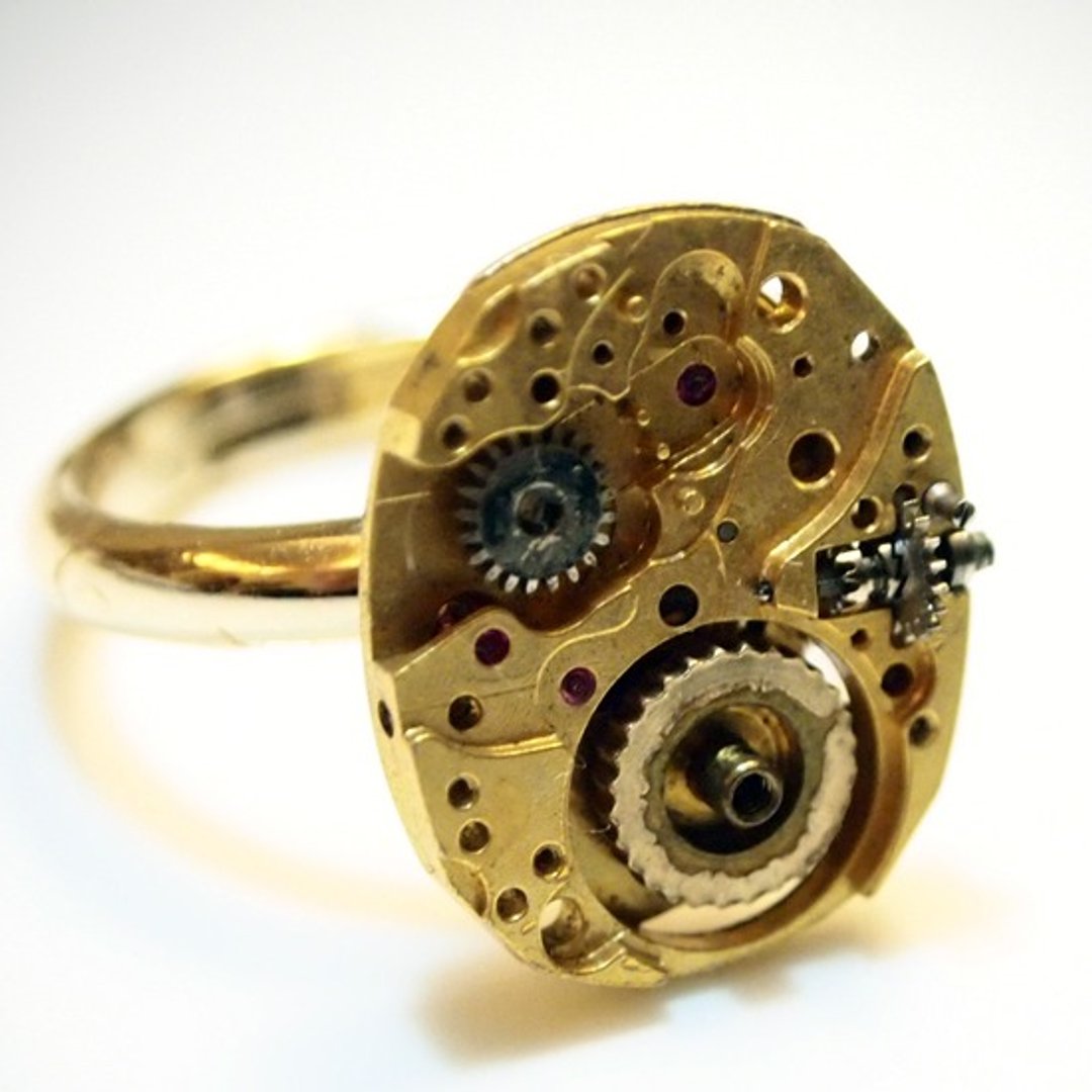 Steampunk 蒸汽庞克风格 机芯Gold - 戒指 - 其他金属 金色