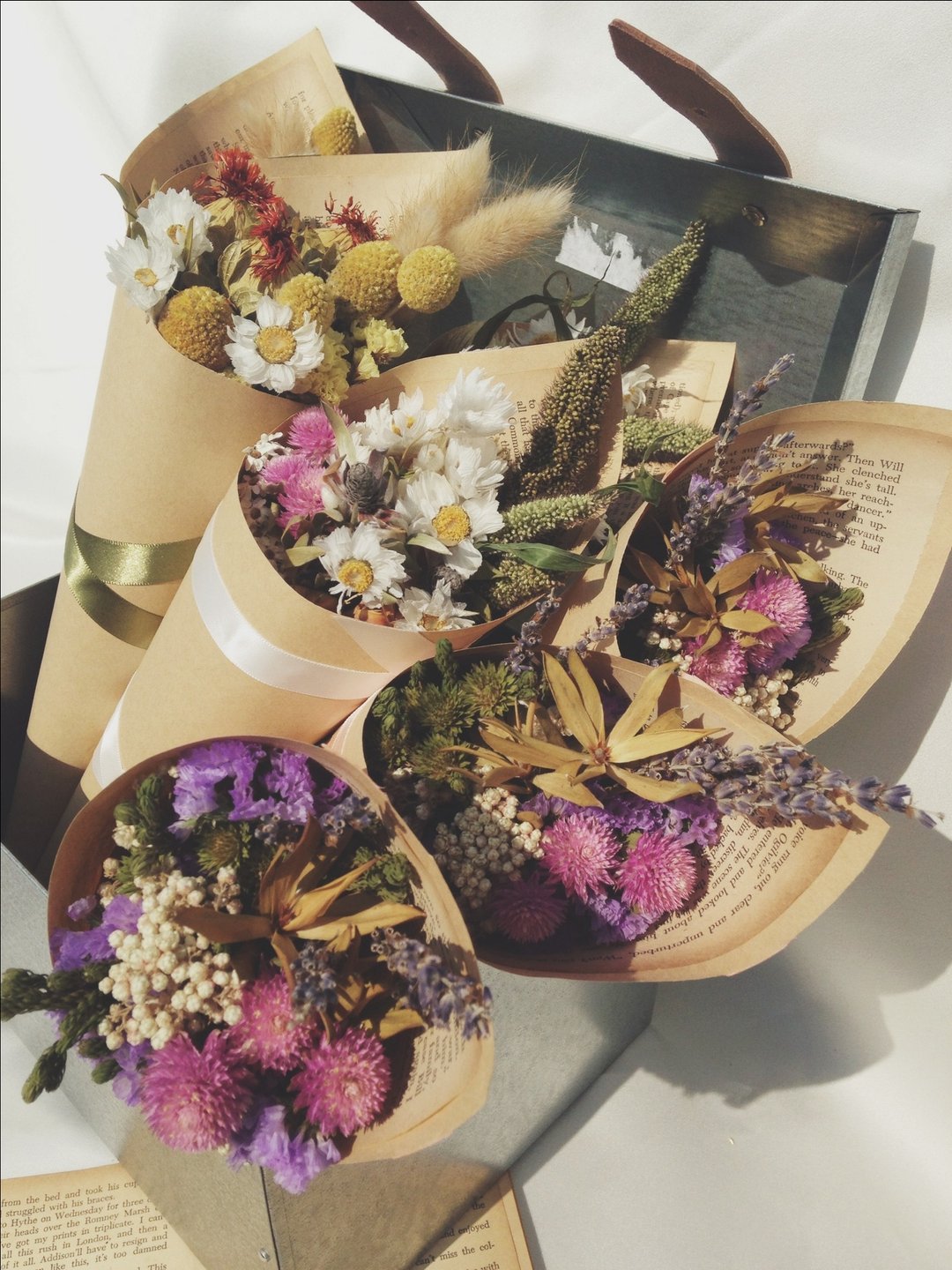 I Wedding collection I 芭蕾舞迷你甜筒干燥花束_婚礼小物 - 植栽/盆栽 - 植物．花 多色