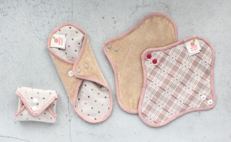 樱桃蜜贴  5件组19cm量少护垫(有防水层) 彩棉布卫生棉 Happyking - 生理用品 - 棉．麻 多色