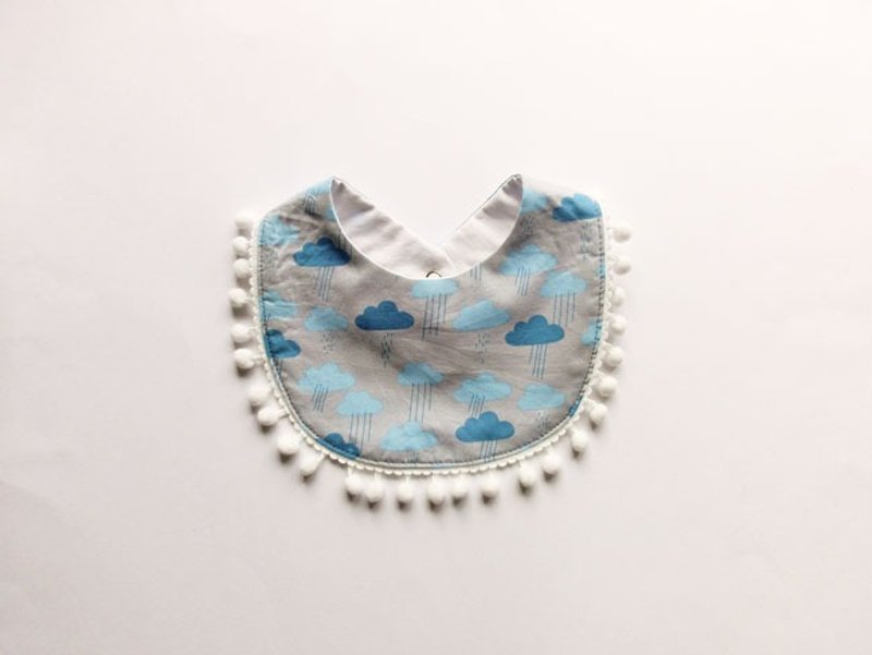 Organic Cotton Bib / Rain - 围嘴/口水巾 - 棉．麻 灰色