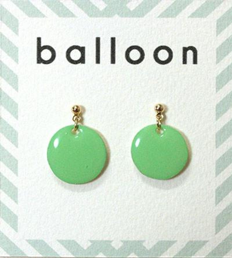烟薰粉嫩系耳环（绿色） - 耳环/耳夹 - 压克力 绿色