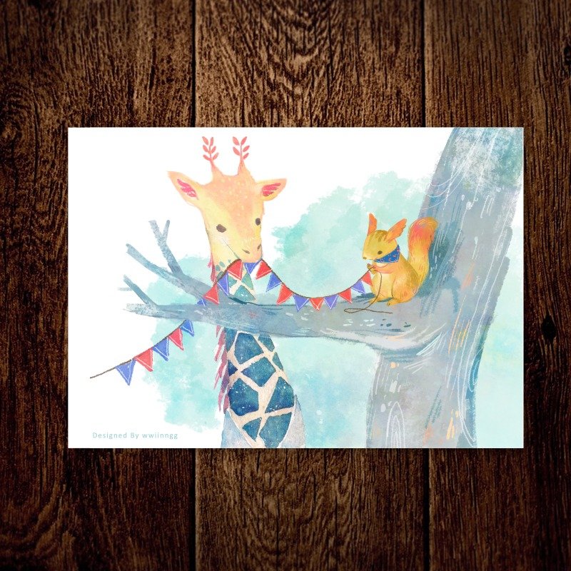 插画明信片-为你准备的宴会 - 卡片/明信片 - 纸 蓝色