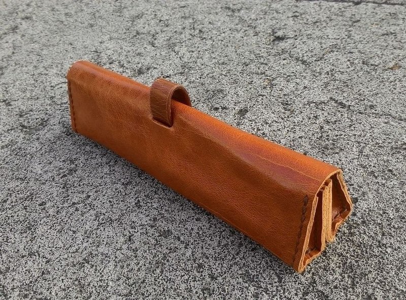 翻-轻柔小笔袋·笔盒 - 铅笔盒/笔袋 - 真皮 咖啡色
