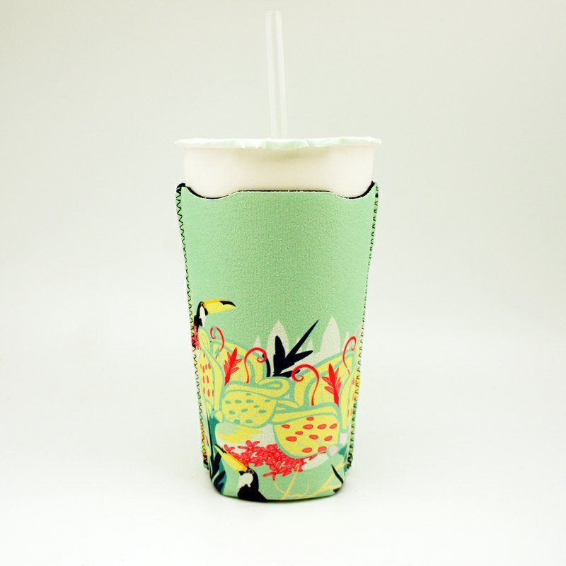 BLR 保冰/保温 杯套 适用市售饮料杯 BRAIN CANDY 联名款 九官鸟 - 随行杯提袋/水壶袋 - 聚酯纤维 绿色