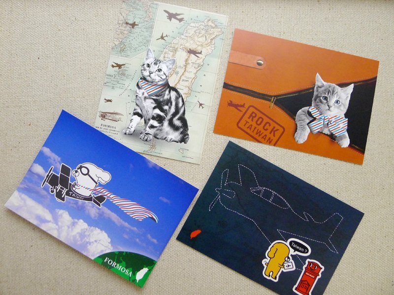 毛小孩的华丽冒险 明信片/4款一套 - 卡片/明信片 - 纸 白色