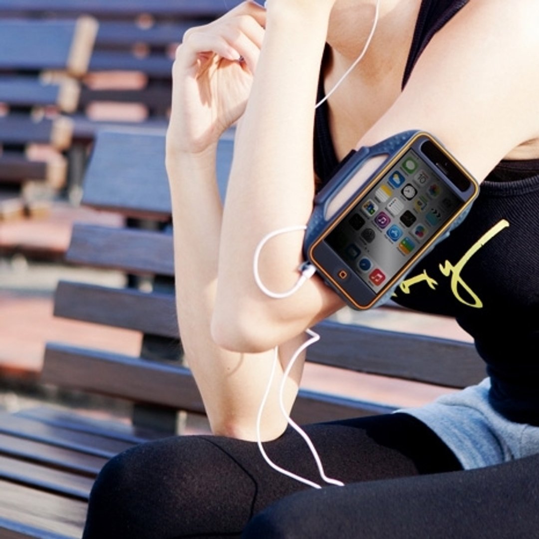 iPhone 5/5C/5S Sport 运动保护臂套 - 手机壳/手机套 - 硅胶 黑色