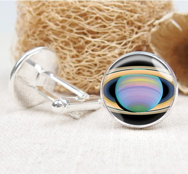 土星 - 袖扣/衬衫配件/生日礼物【Special U Design】 - 袖扣 - 其他金属 紫色