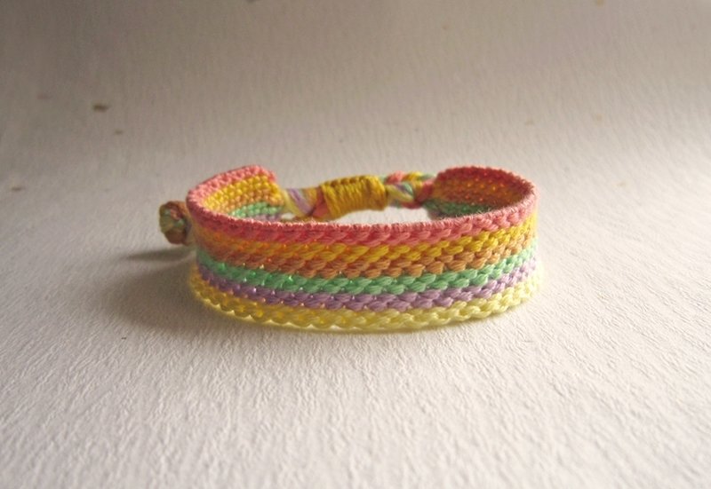 希望彩虹 幸运绳编织手环 (可选色) - 手链/手环 - 棉．麻 多色