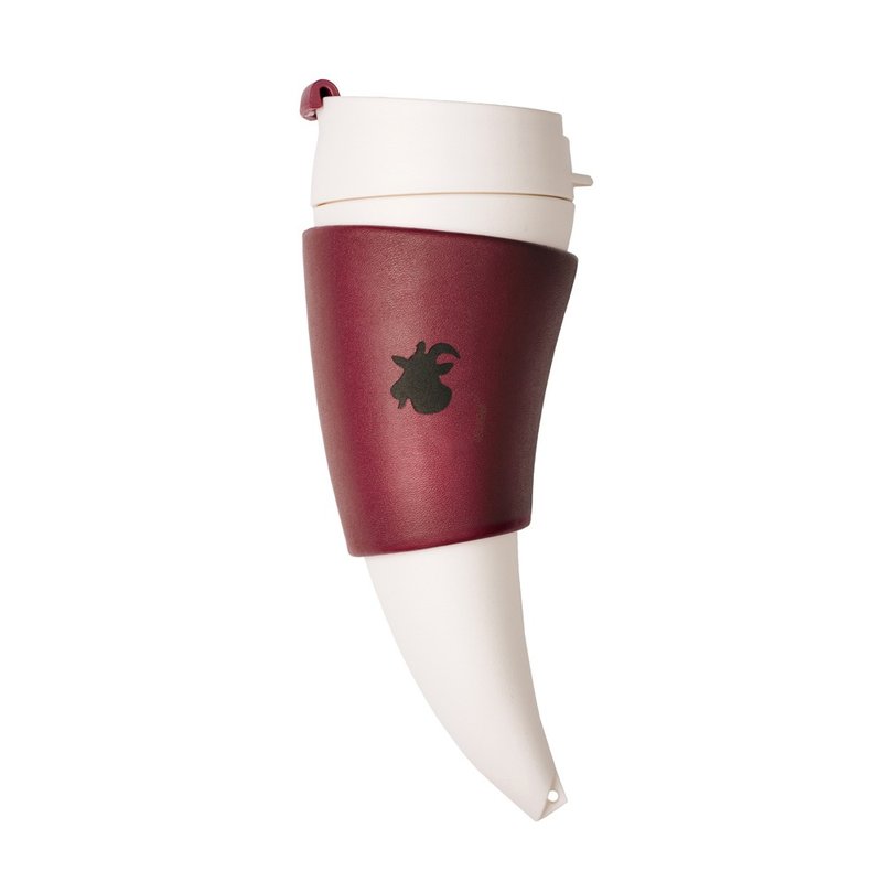 【GOAT STORY】Goat Mug 山羊角咖啡杯 羊角杯 12oz/350ml-酒红 - 咖啡杯/马克杯 - 其他材质 红色