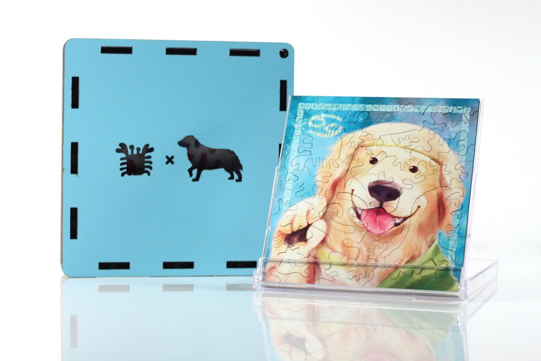35P木质拼图_巨蟹座X黄金猎犬 - 木工/竹艺/纸艺 - 木头 蓝色