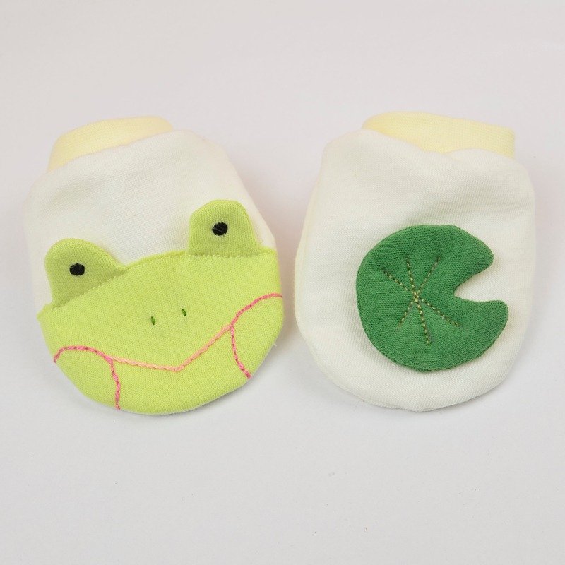 可爱青蛙造型手套 - 围嘴/口水巾 - 绣线 绿色