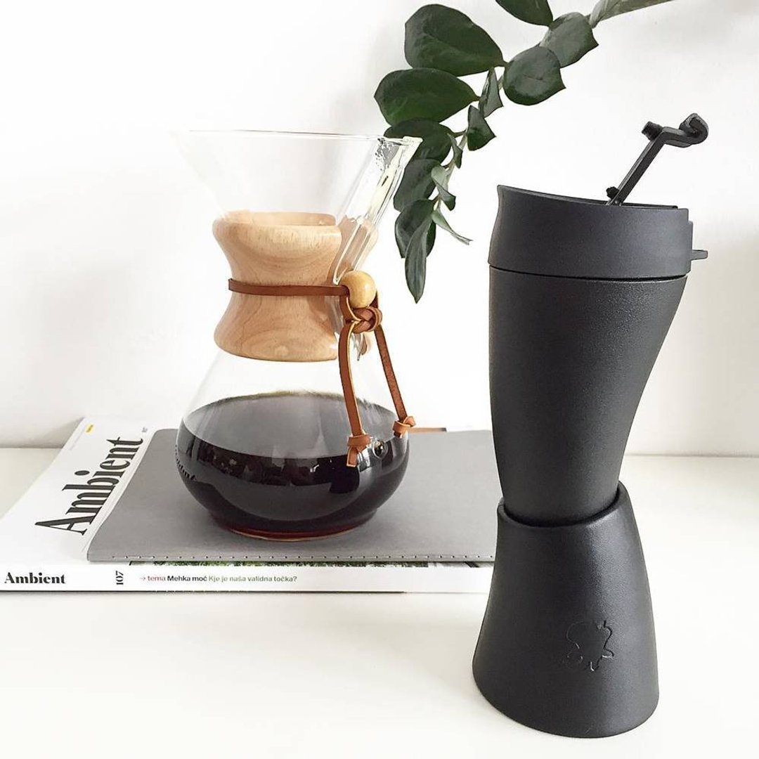 【GOAT STORY】Goat Mug 真皮款山羊角咖啡杯 - 咖啡杯/马克杯 - 其他材质 黑色