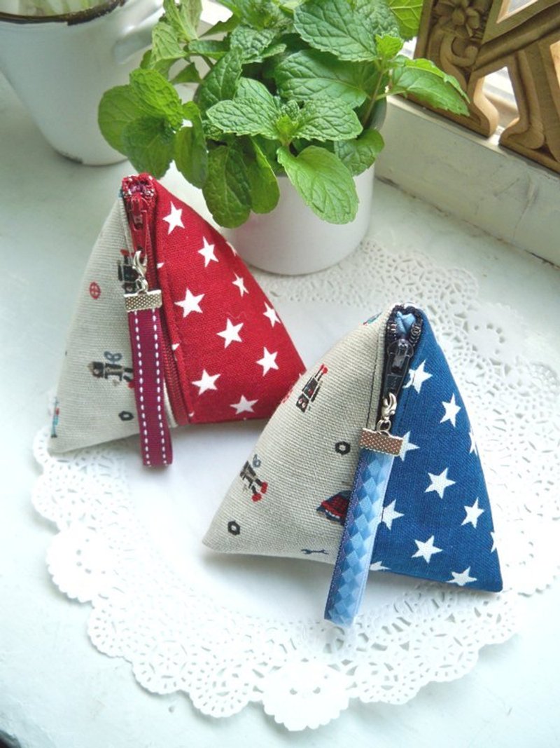 限定圣诞山丘包-机器人摇滚-酒红配蓝色 - 零钱包 - 其他材质 多色