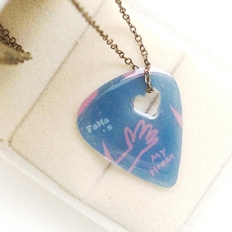❤七夕抽奖赠品介绍❤FaMa·s Pick吉他弹片-空心 心不空(特别版项链)【勿下单】 - 项链 - 塑料 蓝色