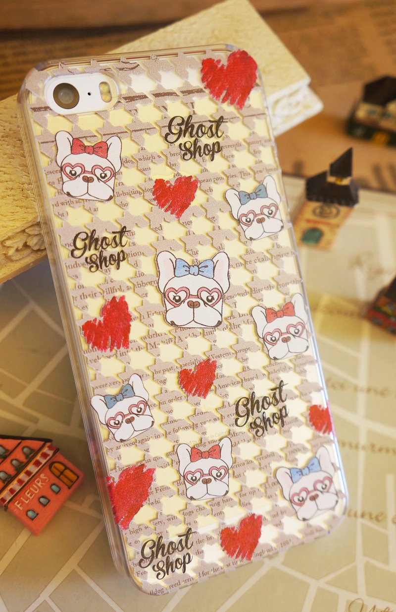 (售完)iPhone 5 / 5S / SE手机壳-千鸟格纹法斗(透明) - 手机壳/手机套 - 塑料 多色