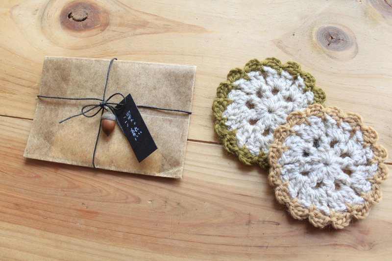 秋天的杯垫 两件一组 - 杯垫 - 其他材质 卡其色