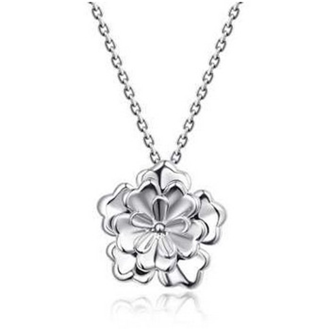 香港设计 BLING BLING 925银镀铂金 项链 花朵 - 颈链 - 其他金属 灰色