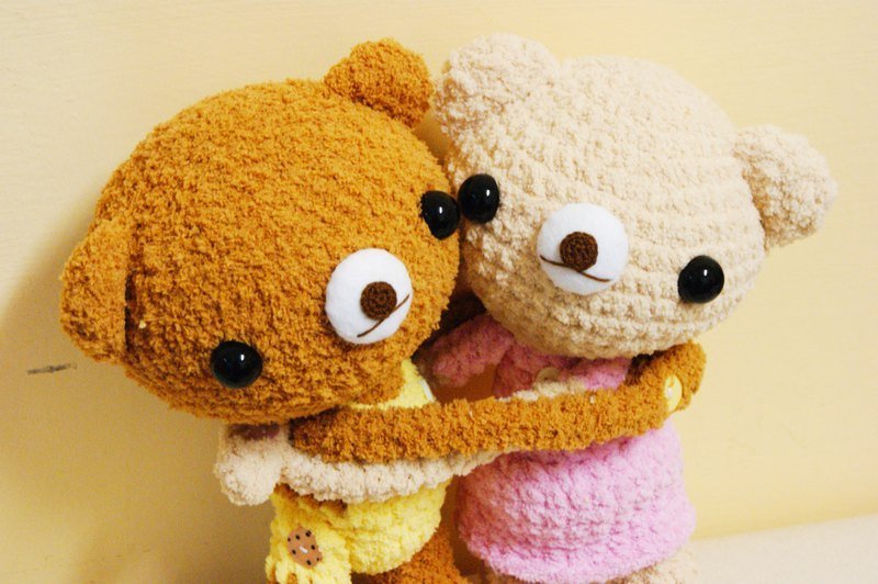 【叶猫子。手作】爱的小熊(一对) - 玩偶/公仔 - 其他材质 金色