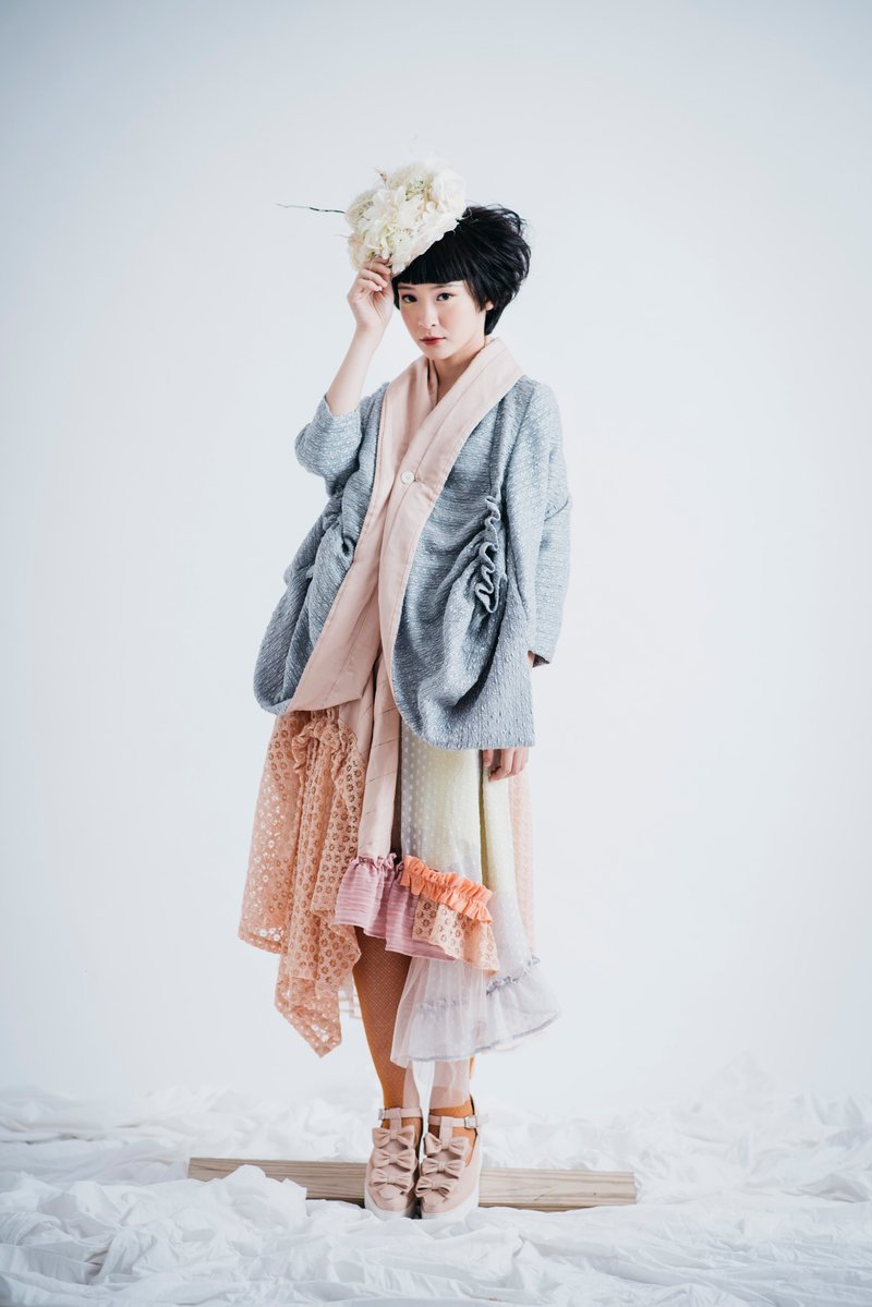 moi non plus 软珊瑚毛料外套 - 女装休闲/机能外套 - 羊毛 灰色