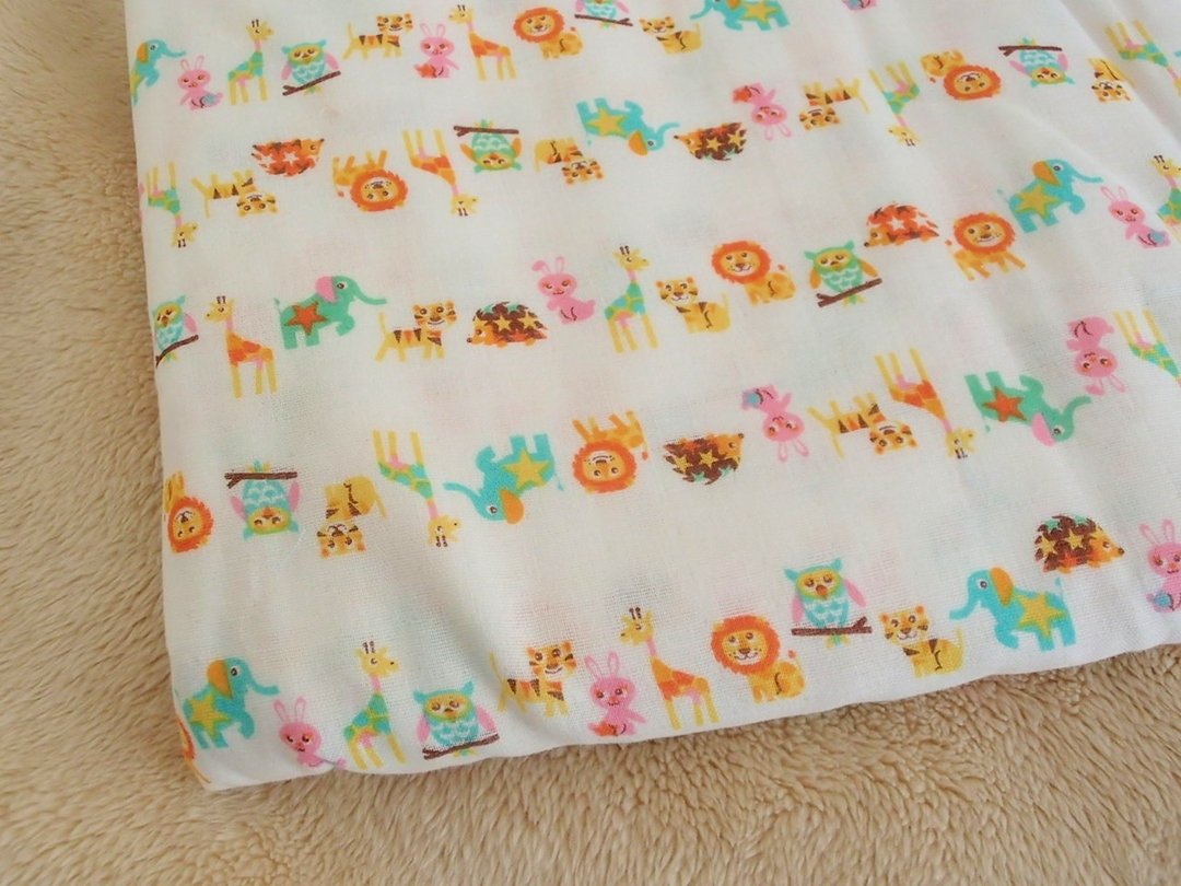 Japanese Fabric,Double Gauze Cotton Cloth,108cmx2m,White Animal - 其他 - 棉 白色