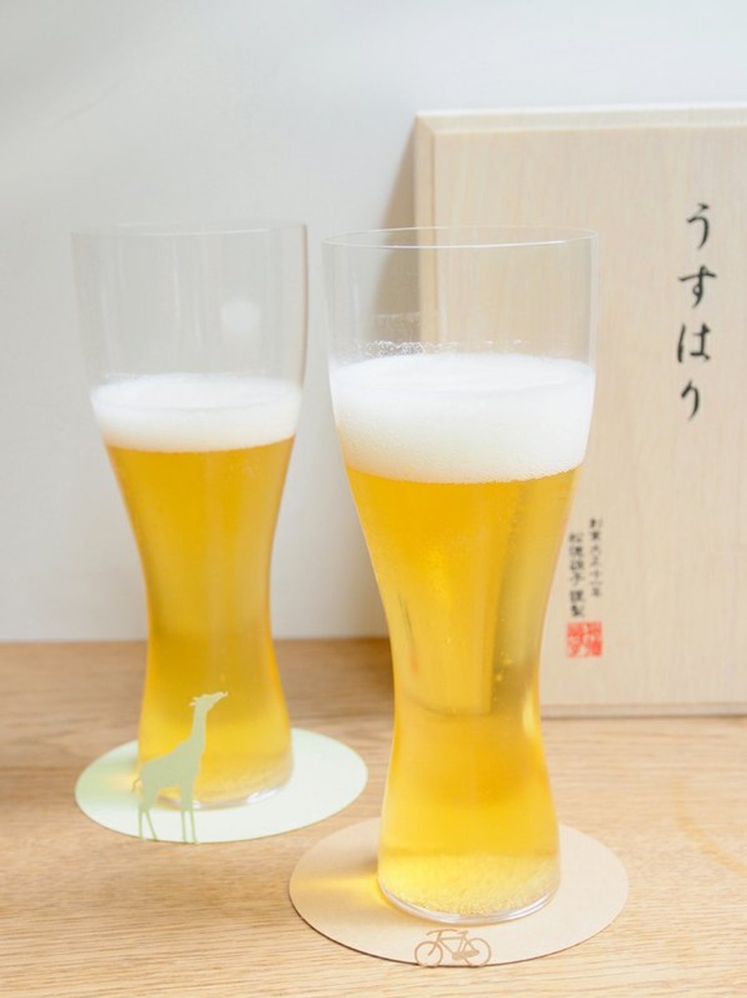 松德硝子啤酒杯(两入附木盒) - 厨房用具 - 玻璃 白色