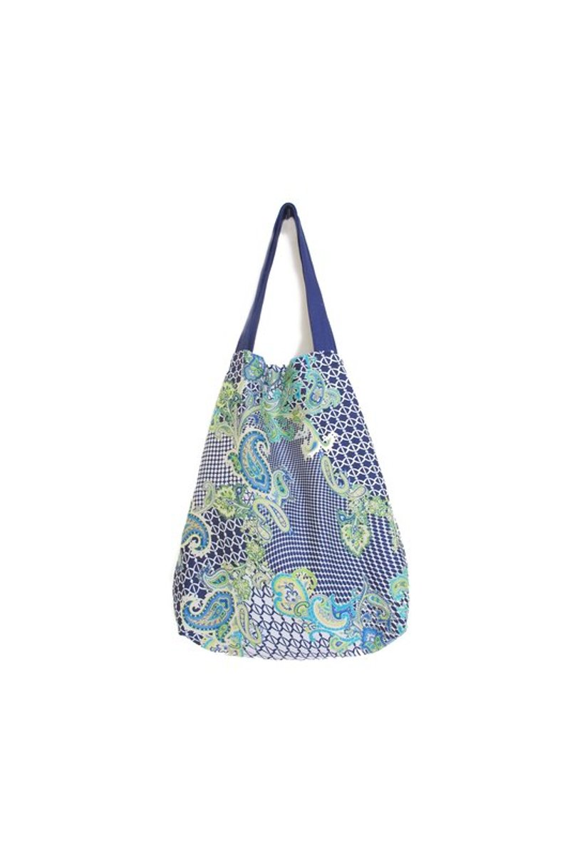 【Wahr】宫廷纹双层布包 - 侧背包/斜挎包 - 其他材质 蓝色