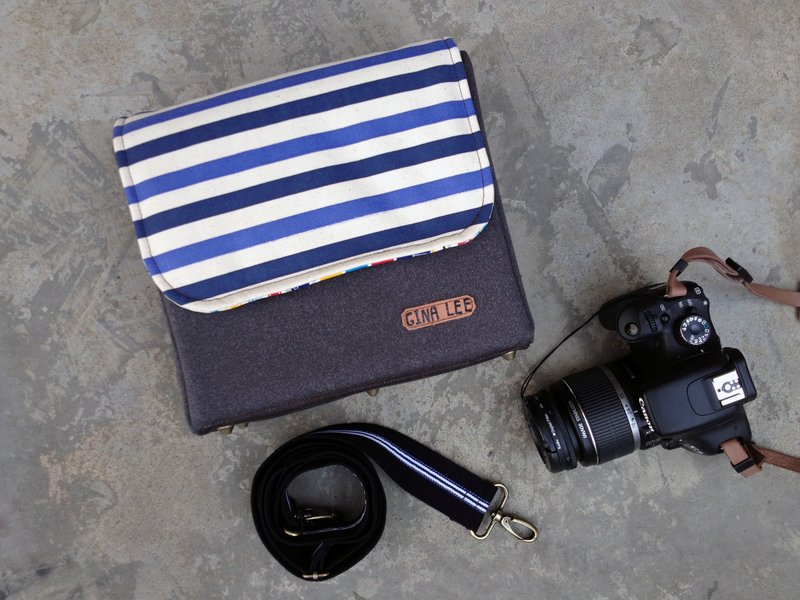 单眼相机包---蓝色水手 - 相机包/相机袋 - 棉．麻 蓝色