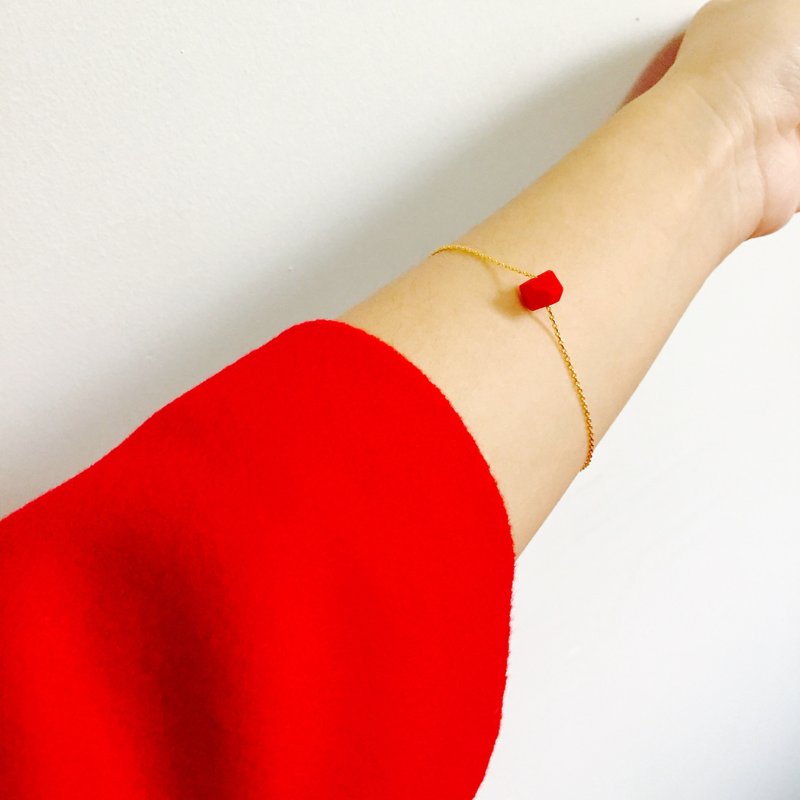 metooworkshop  喜事红系列新年红手链 - 手链/手环 - 粘土 红色