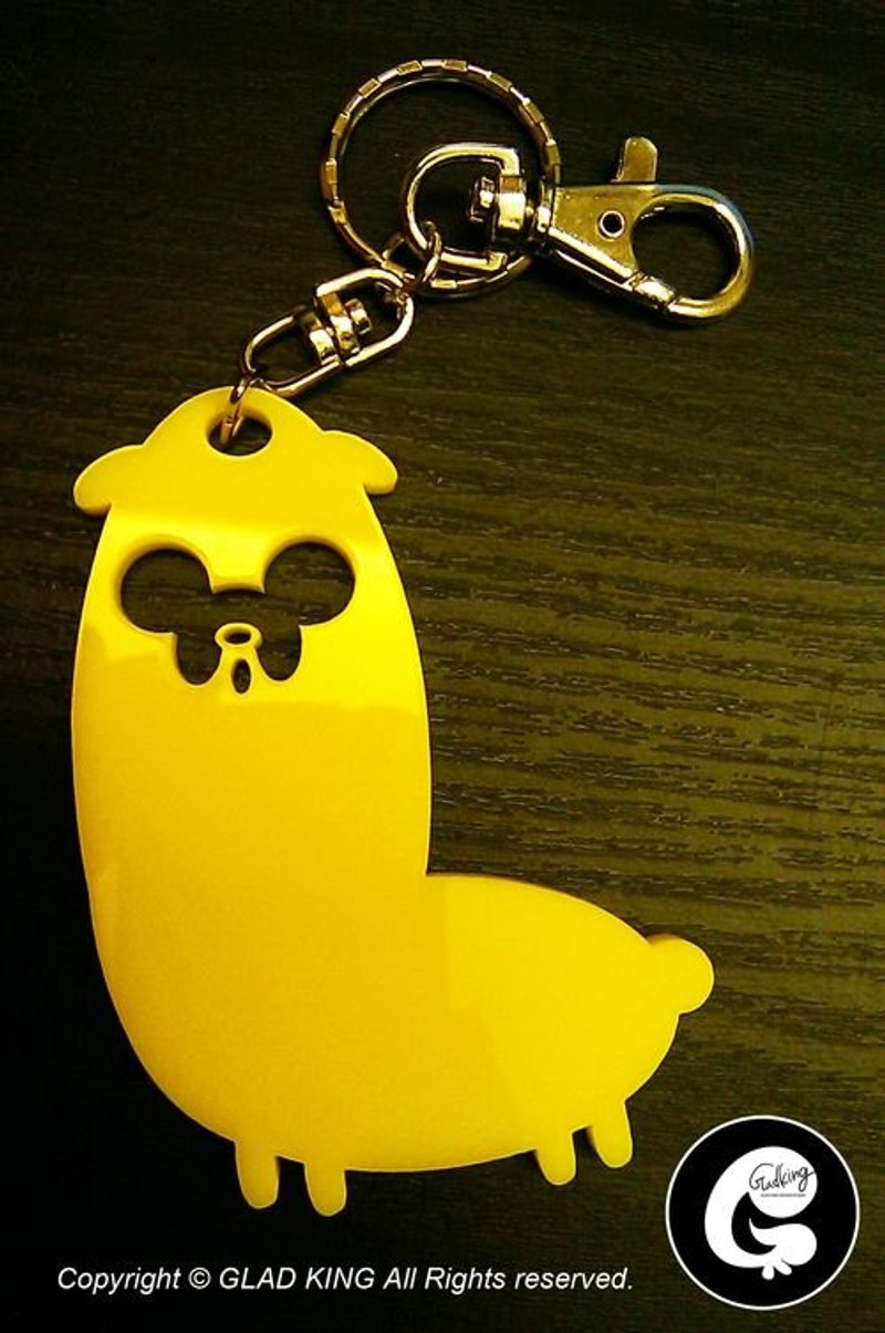 GLAD KING 压克力钥匙圈吊饰 老皮草泥马-圣诞限定款 - 吊饰 - 塑料 橘色