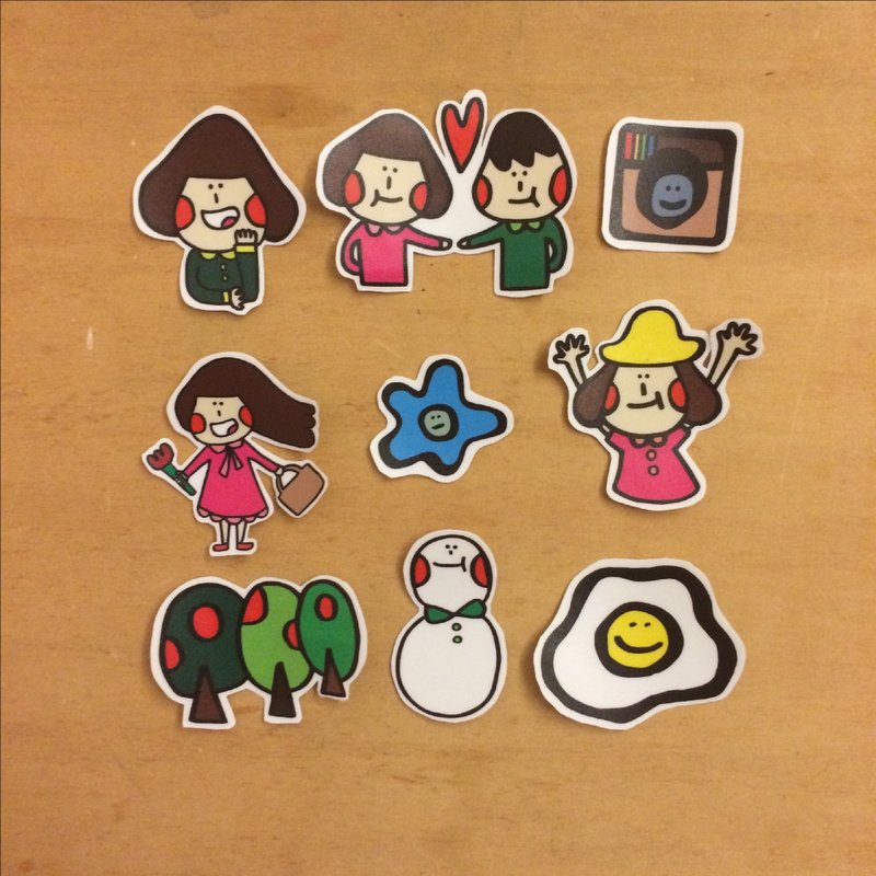 梅西的日常组合包(A) - 贴纸 - 防水材质 多色