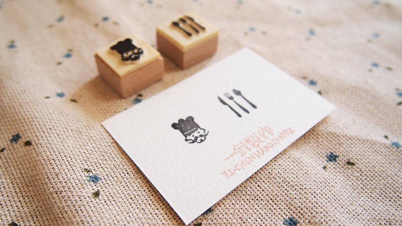 [Kitchen life] 手工印章 翘胡子厨师餐具 - 其他 - 其他材质 