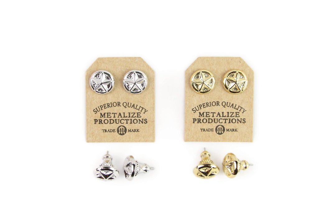 【METALIZE】Star Earrings 星星耳环(白金色/金色) - 耳环/耳夹 - 其他金属 