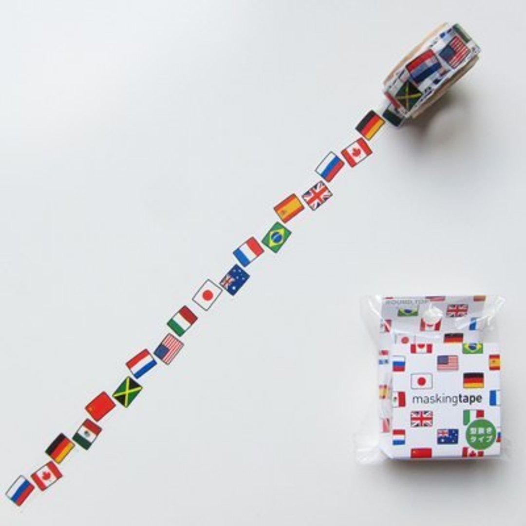 ROUND TOP 日本和纸胶带　　　　(RT-MK-012 世界国旗) - 纸胶带 - 纸 多色